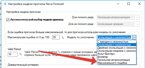 Novo Forecast - локальная аппроксимация и максимальное подобие